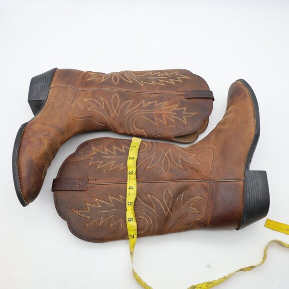 Ariat Heritage R Toe Western Boots Women's Size 8.5 C Brown Leather Cowboy - Picture 8 of 9